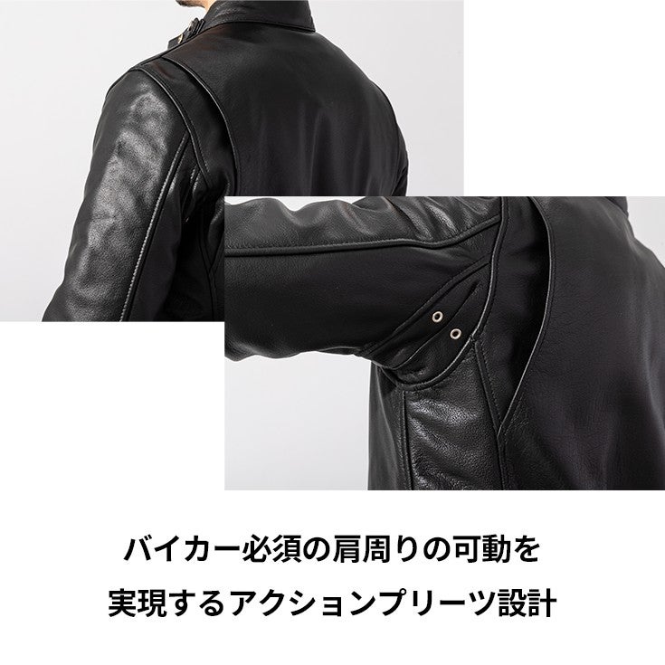Horn Works 本革 USタイプ シングルライダースジャケット メンズ