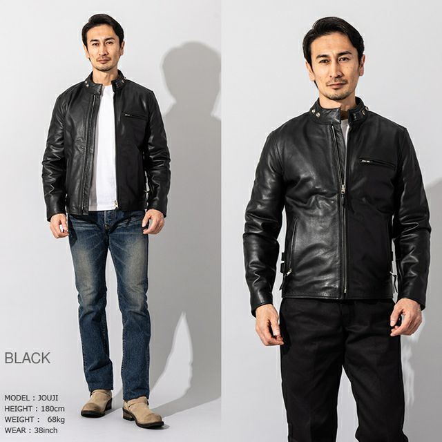 Horn Works 本革 USタイプ シングルライダースジャケット メンズ