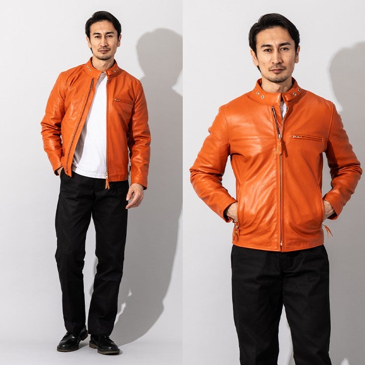 Horn Works 本革 USタイプ シングルライダースジャケット メンズ 