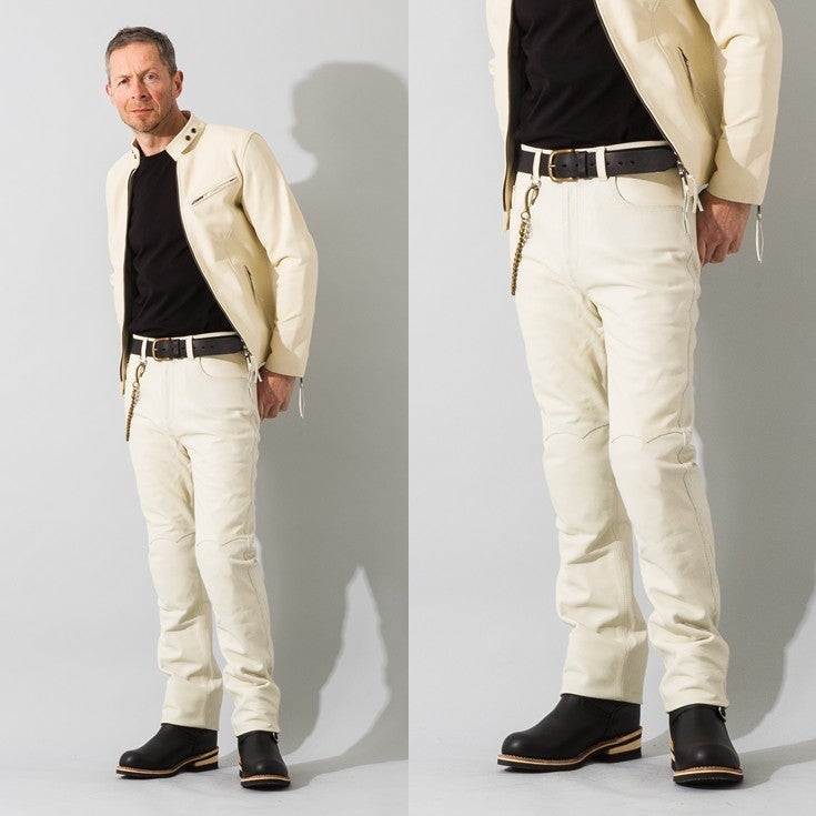 Liugoo Leathers 本革 メッシュレザーパンツ レギュラーフィット 