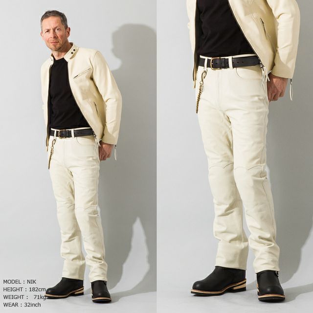 Liugoo Leathers 本革 メッシュレザーパンツ レギュラーフィット