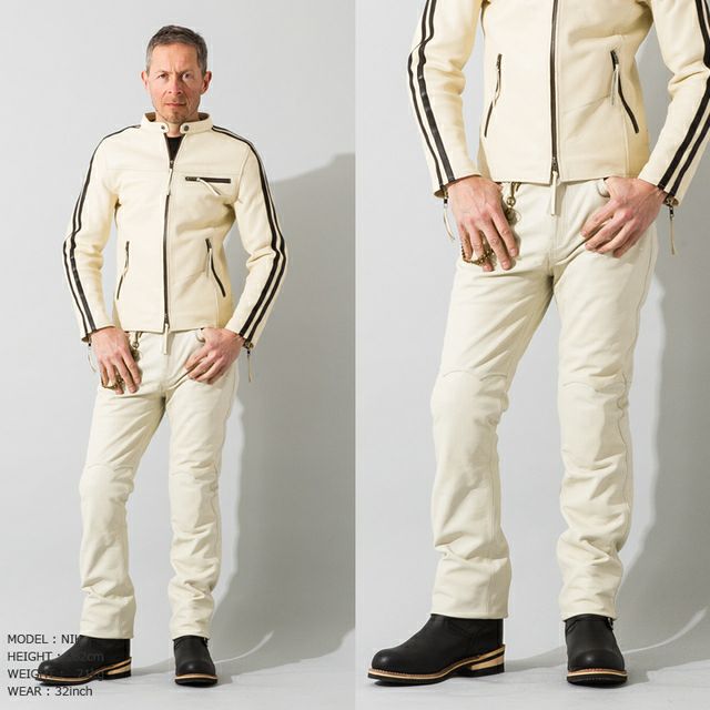 Liugoo Leathers 本革 メッシュレザーパンツ レギュラーフィット