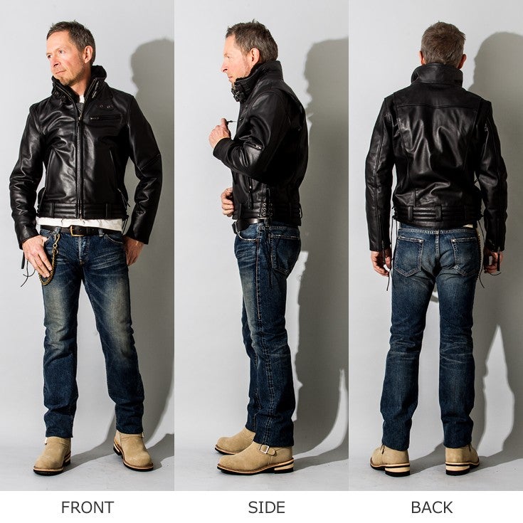 Liugoo Leathers 本革 高機能防寒仕様襟ボアハイネックシングル
