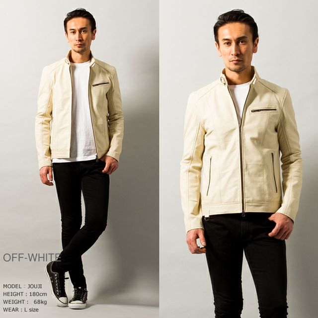 Liugoo Leathers 本革 シングルライダースジャケット メンズ