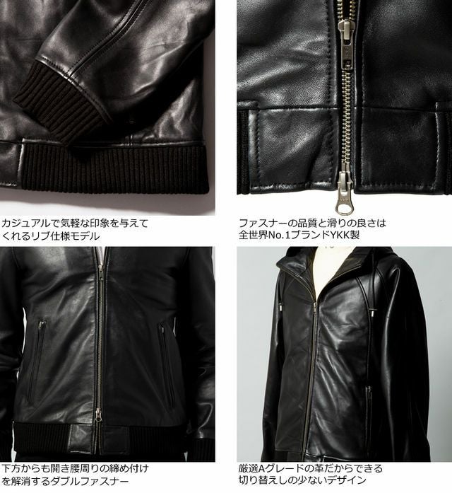 LIUGOO 本革 レザーハイネックパーカー メンズ リューグー PRK01A