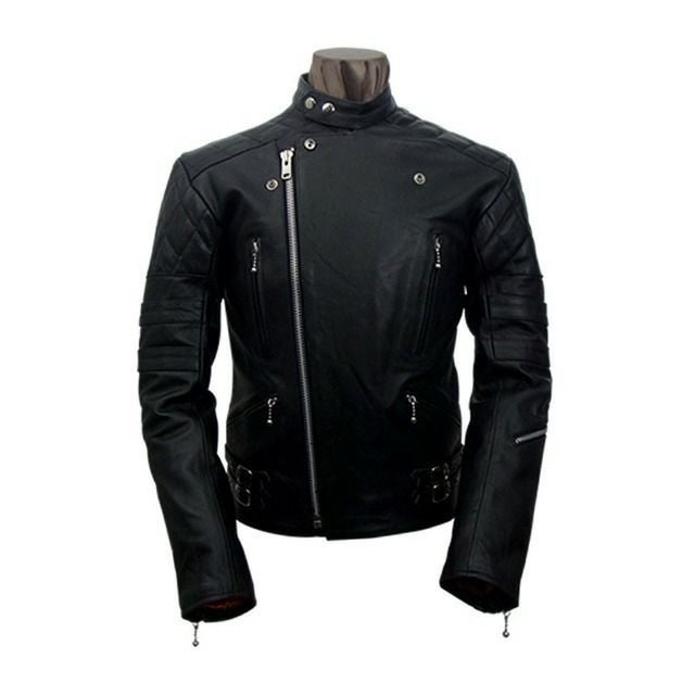 Horn Works 本革 UKパッドダブルライダースジャケット メンズ ホーン