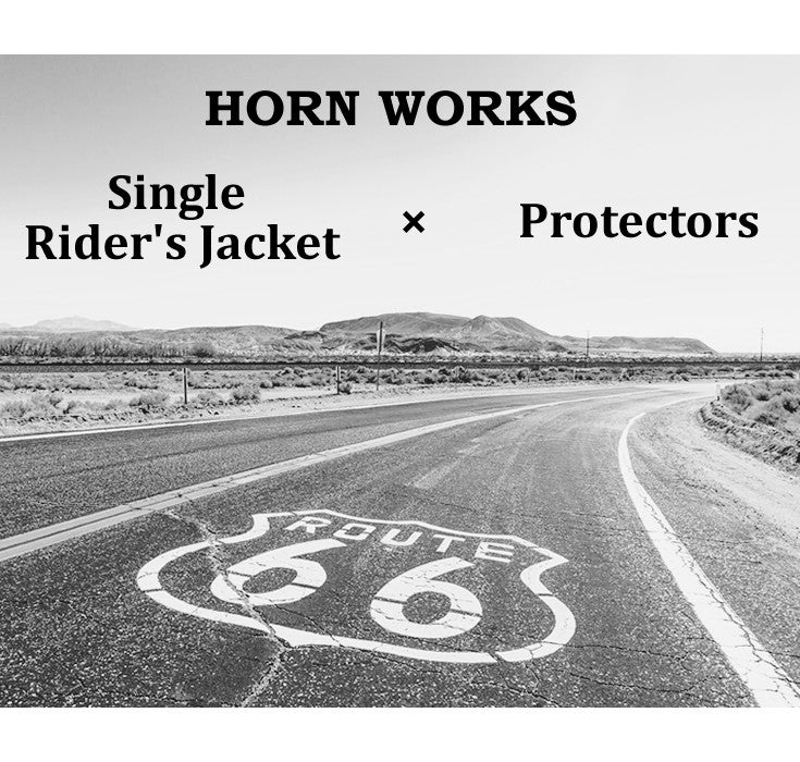 Horn Works 本革 プロテクター付シングルライダースジャケット メンズ