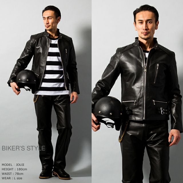 Horn Works 本革 UKシングルライダースジャケット メンズ ホーン