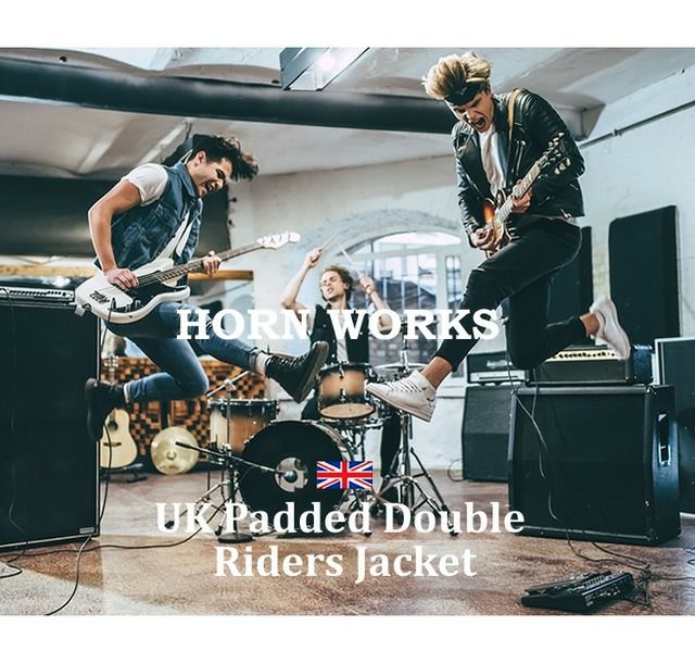 Horn Works 本革 UKパッドダブルライダースジャケット メンズ ホーン
