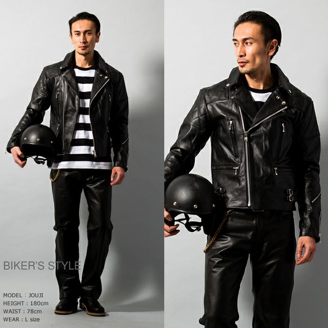 Horn Works 本革 UKパッドダブルライダースジャケット メンズ ホーン