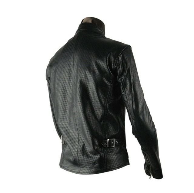 Horn Works 本革 メッシュレザー シングルライダースジャケット メンズ