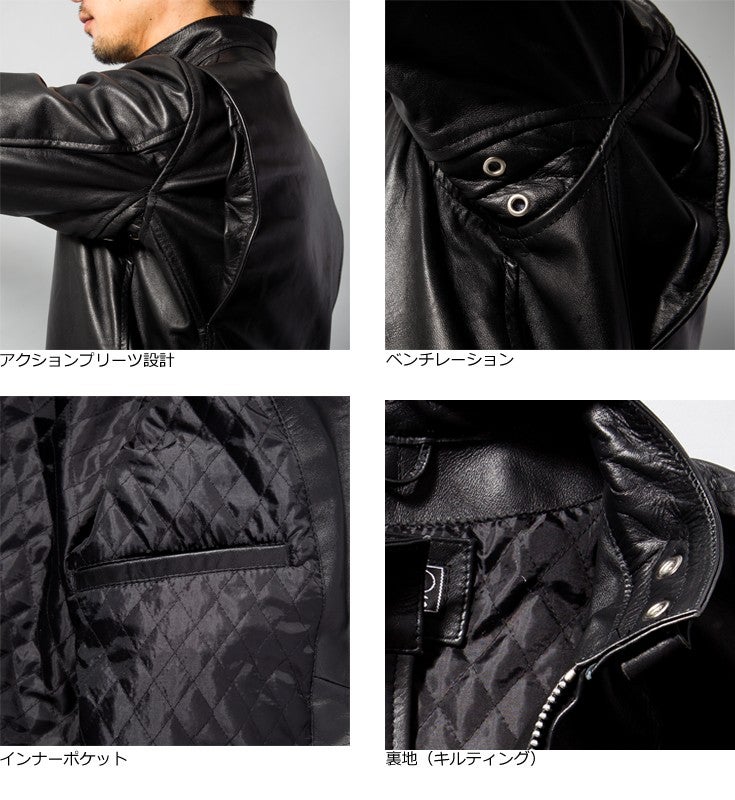 Horn Works 本革 シングルライダースジャケット メンズ ホーンワークス 