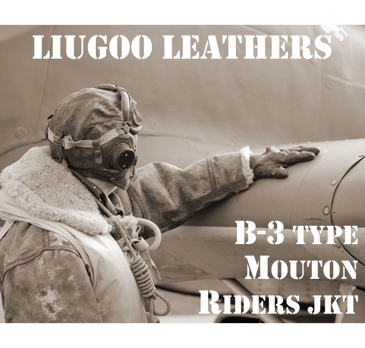 Liugoo Leathers 本革 B-3タイプライダース ムートンジャケット メンズ 