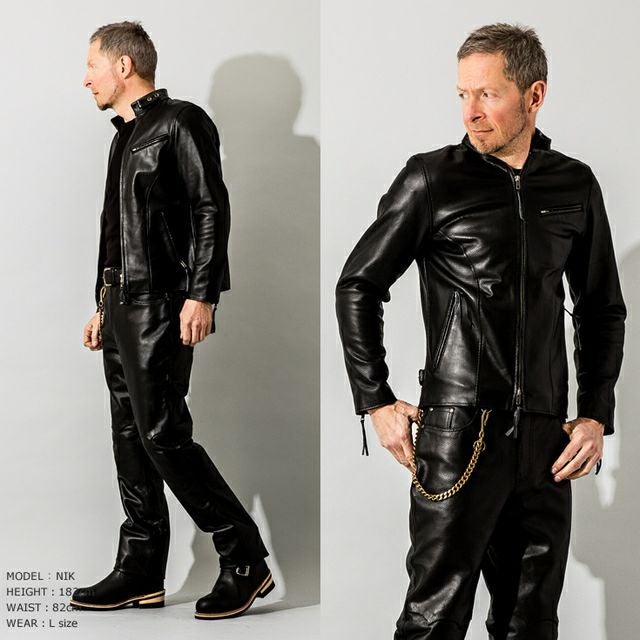 Liugoo Leathers 本革 メッシュシングルライダースSRS03B Liugoo Leathers 本革 メッシュレザー シングルライダースジャケット