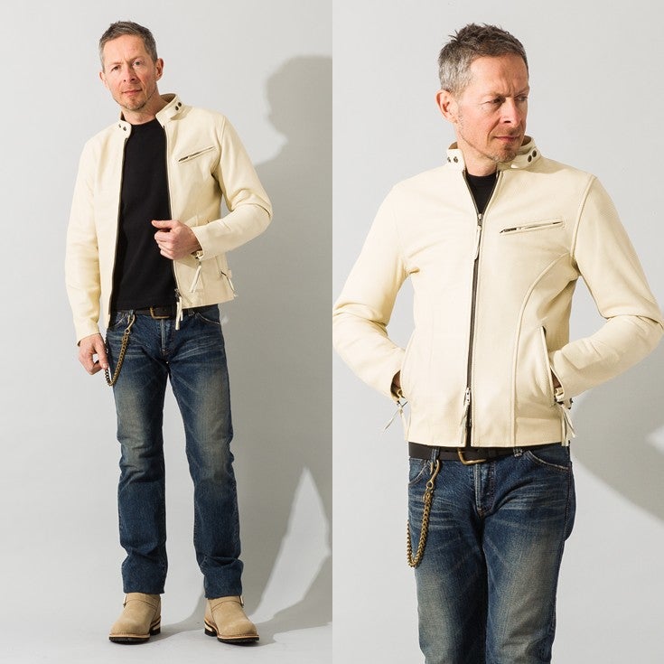 Liugoo Leathers 本革 メッシュレザー シングルライダースジャケット