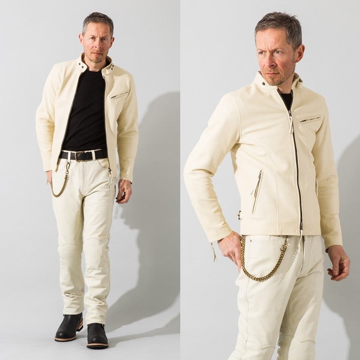Liugoo Leathers 本革 メッシュレザー シングルライダースジャケット