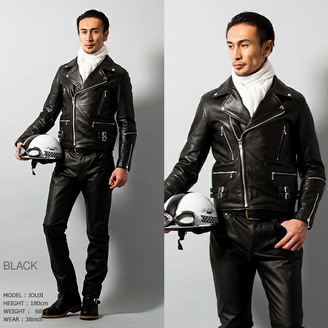 Horn Works 本革 UKタイプ ダブルライダースジャケット メンズ ホーン