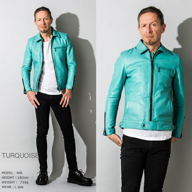 Liugoo Leathers 本革 メンズ リューグーレザーズ SRY02A Liugoo Leathers 本革 UK襟付きシングルライダースジャケット メンズ