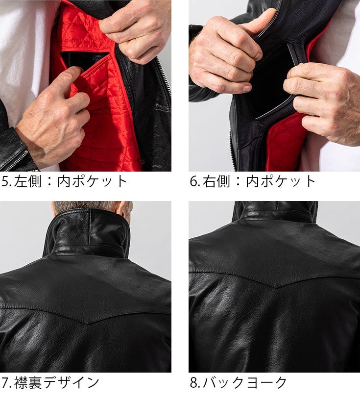 Liugoo Leathers 本革 UKダブルライダースジャケット 着脱ライナー付 