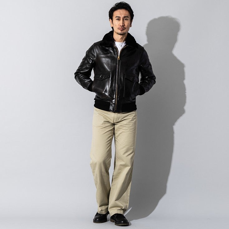 Liugoo Leathers 本革 G-1 フライトジャケット メンズ リューグー