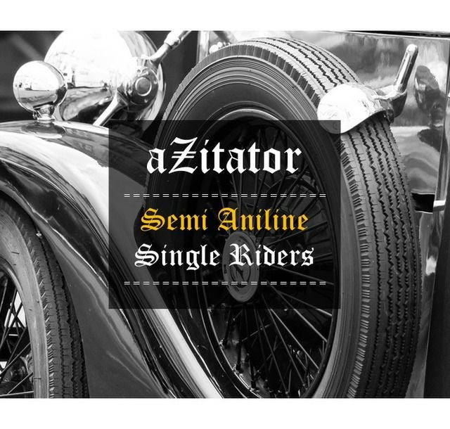 aZitator 本革 襟付きシングルライダースジャケット メンズ