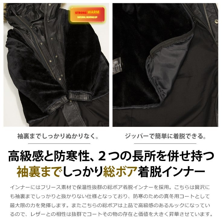 メンズ】ミンク リバーシブル ジャケット 羊革 本毛皮 L相当 AA361 