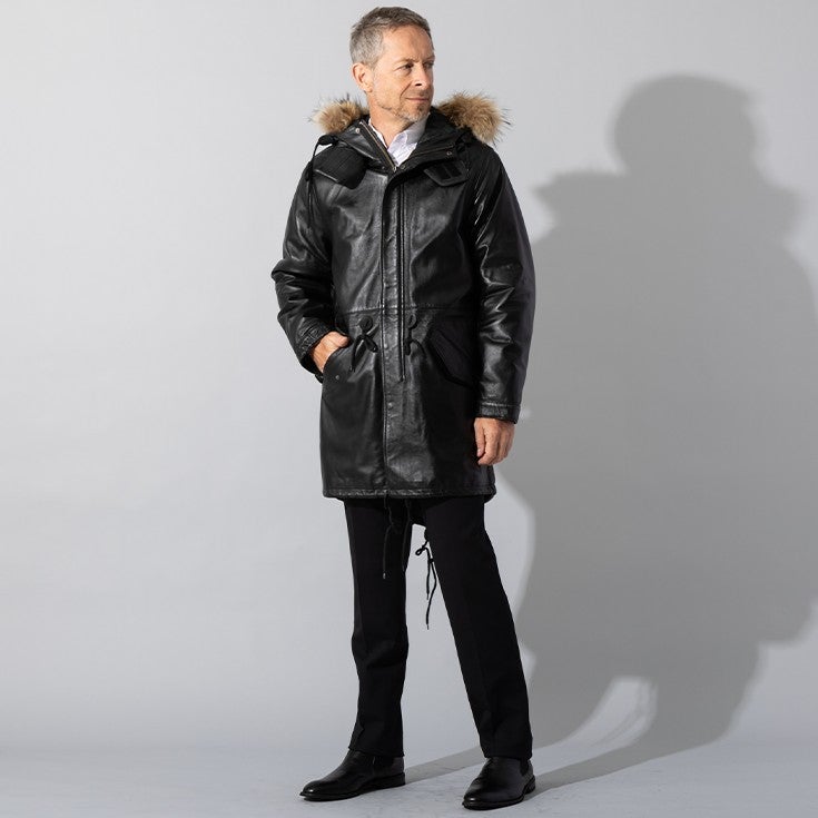 Liugoo Leathers 本革 レザーM-51モッズコート メンズ リューグー