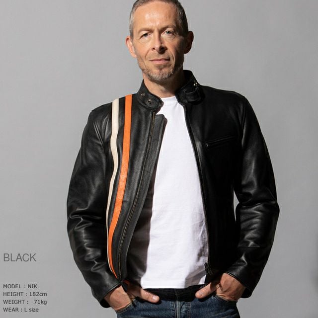 リューグーレザー シングルライダースジャケット Liugoo Leathers 本革 プロテクター付シングルライダースジャケット