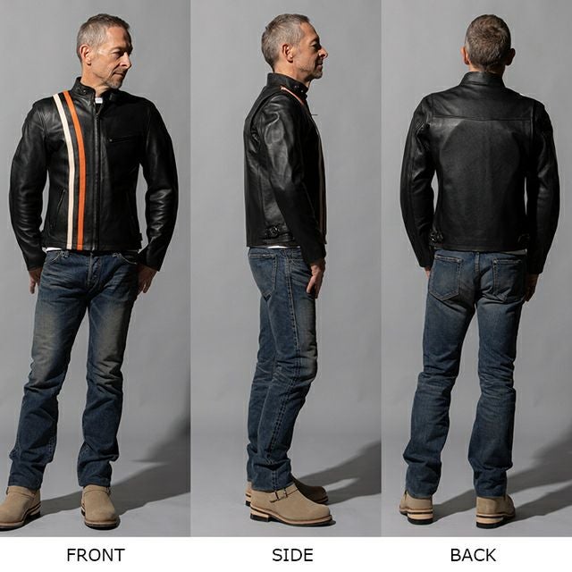 Liugoo Leathers/シングルライダースジャケット Liugoo Leathers 本革 プロテクター付シングルライダースジャケット