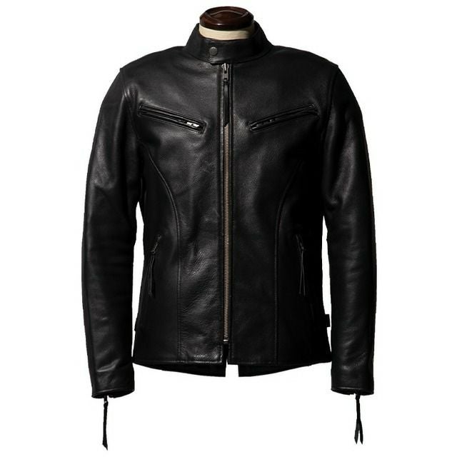 Liugoo Leathers 本革 プロテクター付シングルライダースジャケット