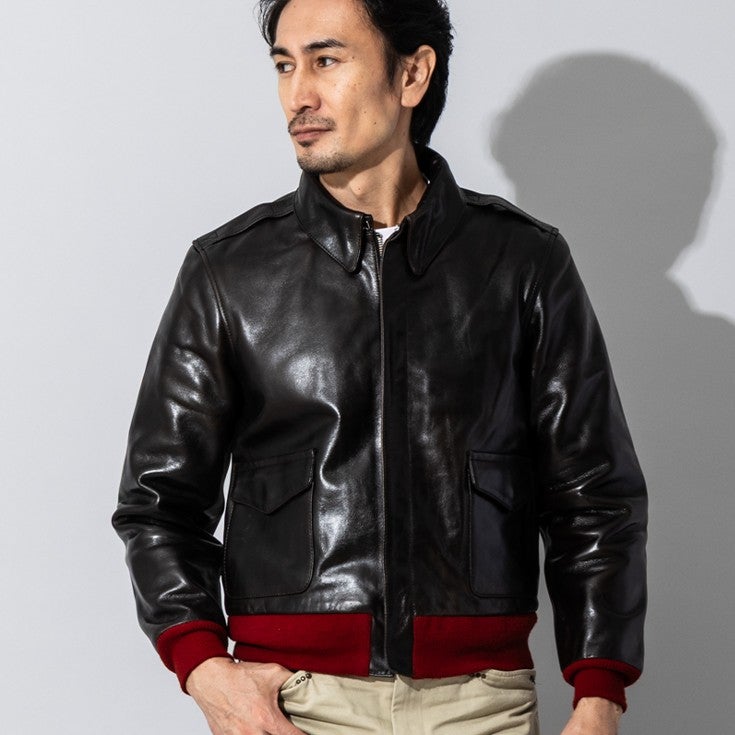 Liugoo Leathers 本革 A-2 フライトジャケット メンズ リューグー