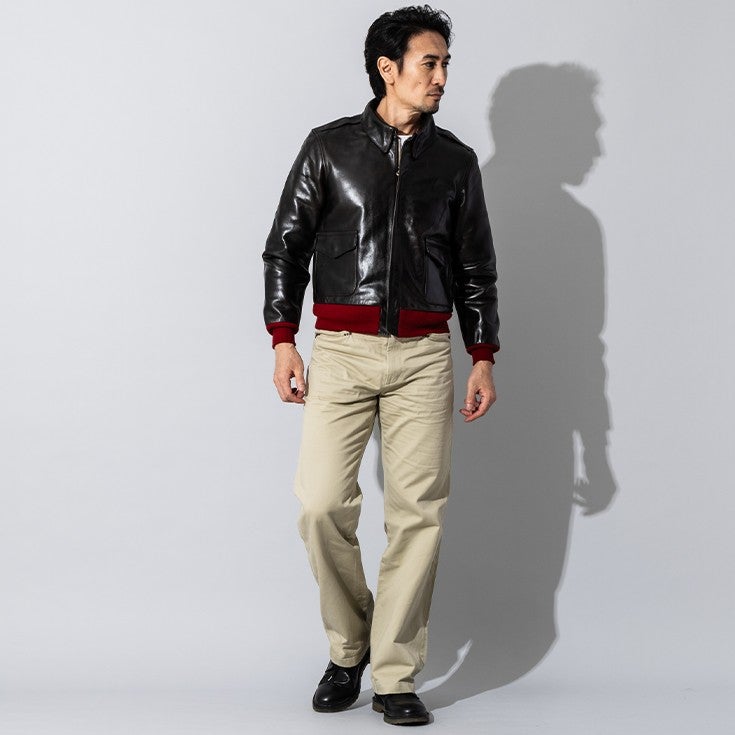 Liugoo Leathers 本革 A-2 フライトジャケット メンズ リューグー