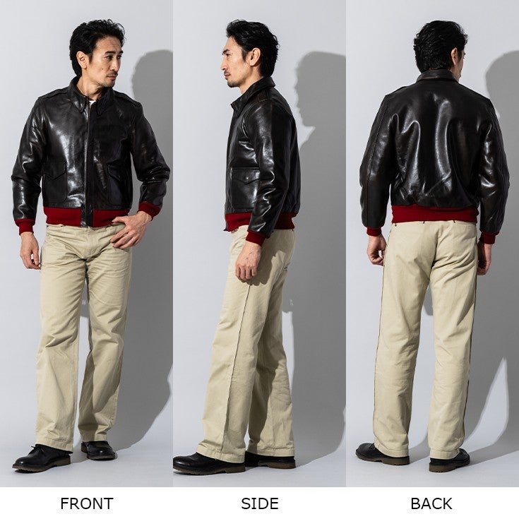 Liugoo Leathers 本革 A-2 フライトジャケット メンズ リューグー