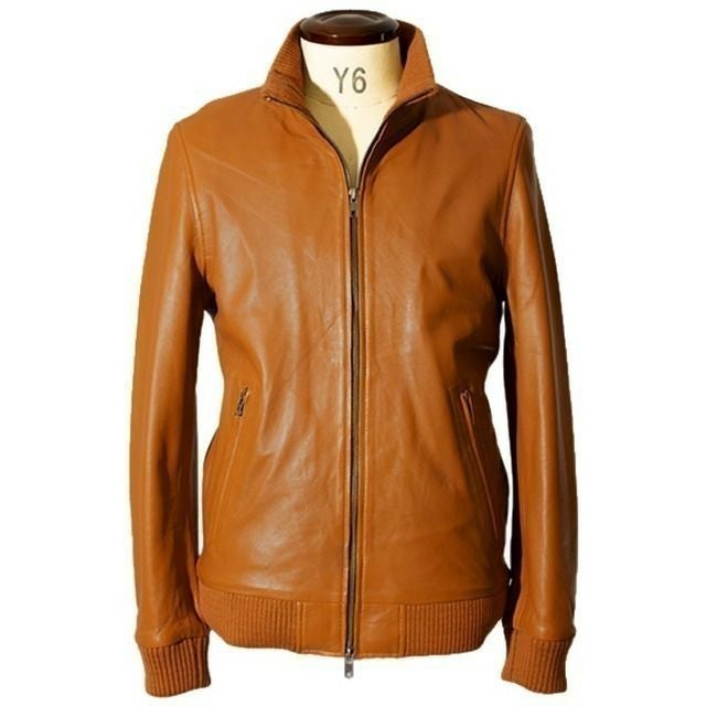 LIUGOO 本革 レザートラックジャケット ジャージ メンズ リューグー