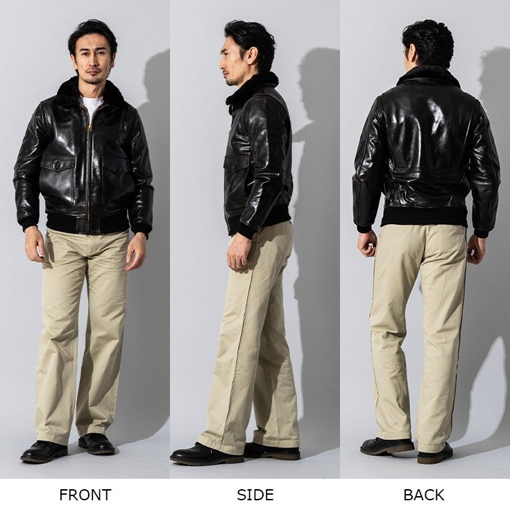 Liugoo Leathers 本革 G-1 フライトジャケット メンズ リューグー