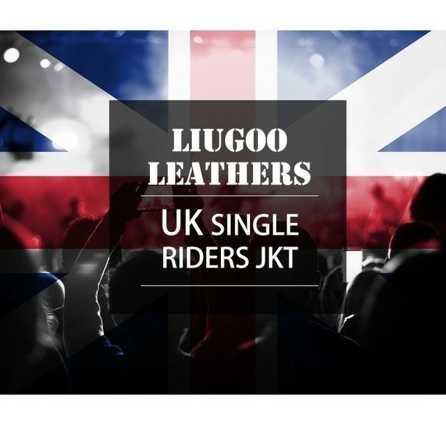Liugoo Leathers 本革 UK襟付きシングルライダースジャケット メンズ