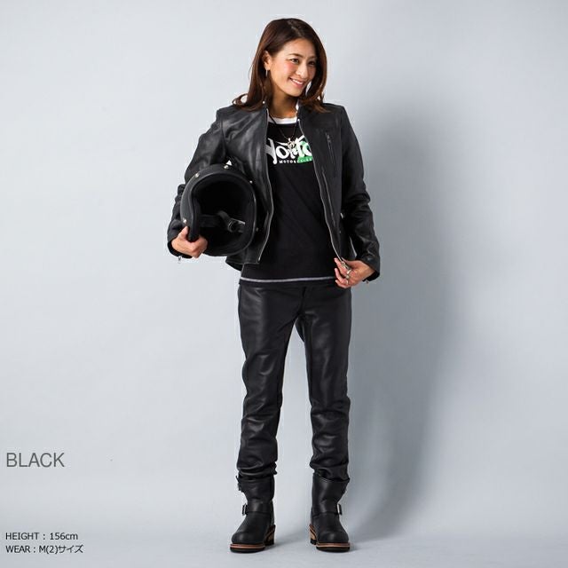 Horn Works 本革 シングルライダースジャケット レディース ホーン