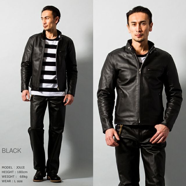 HORN WORKS シングルライダースジャケット 3L キルティング 黒 Horn Works 本革 シングルライダースジャケット メンズ ホーンワークス