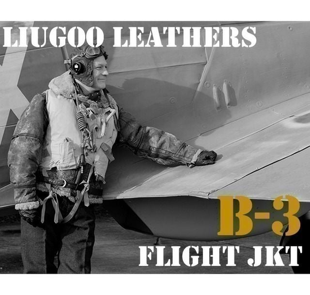 Liugoo Leathers 本革 B-3フライトジャケット ムートンジャケット