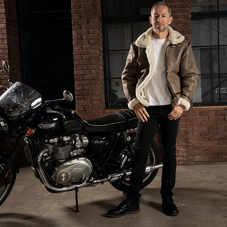 Liugoo Leathers 本革 B-3フライトジャケット ムートンジャケット 