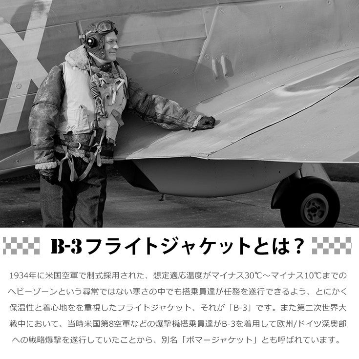 Liugoo Leathers 本革 B-3フライトジャケット ムートンジャケット