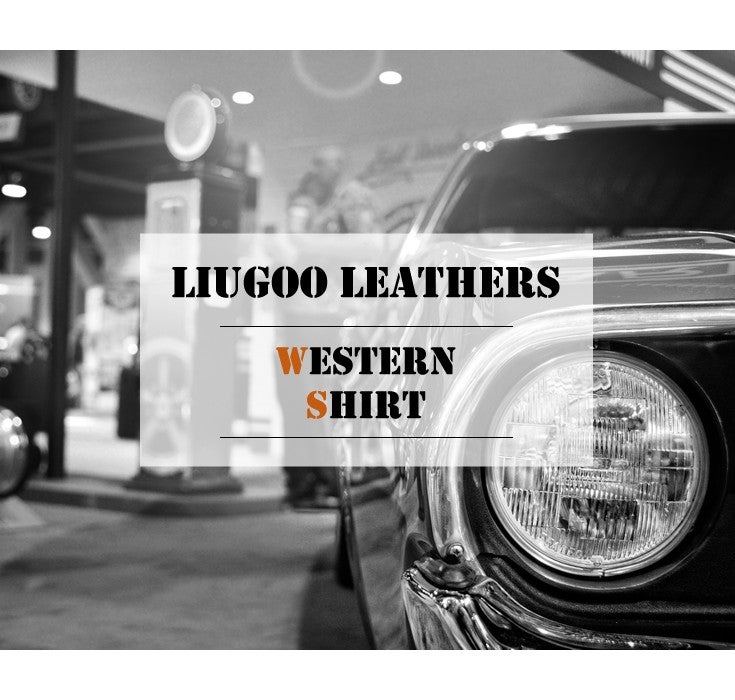 Liugoo Leathers 本革 レザーウエスタンシャツ メンズ リューグー