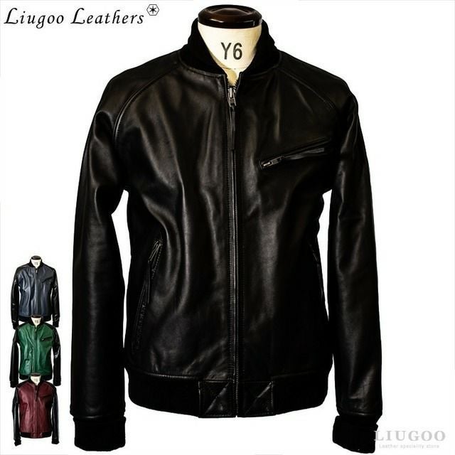 あいじ　Liugoo Leathers 本革ライダーススタジャン Ｍ Liugoo Leathers 本革 レザ-バイカースタジャン メンズ リューグー