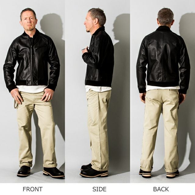 Liugoo Leathers 本革 レザ-バイカースタジャン メンズ リューグー