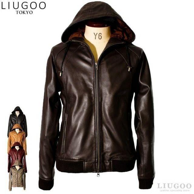 ジャケット・アウター LIUGOO LEATHER HOODED JACKET Liugoo Leathers 本革 高機能防寒仕様襟ボアハイネックシングル