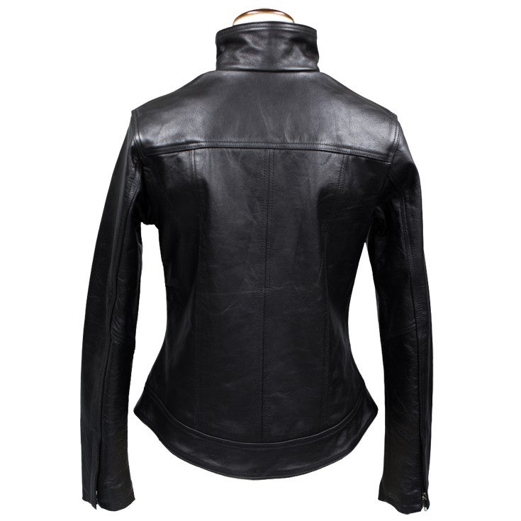 【希少】美品　インナーライダース 黒 4(L) 本革　レザージャケット Horn Works 本革 ハイネックシングルライダースジャケット レディース