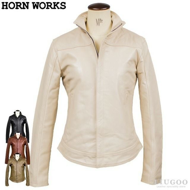 Horn Works ✨良品✨ レザージャケット シングルライダース メッシュ Horn Works 本革 メッシュレザー シングルライダースジャケット メンズ