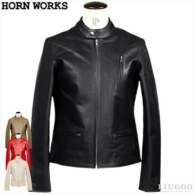 Horn Works 本革 シングルライダースジャケット レディース ホーン