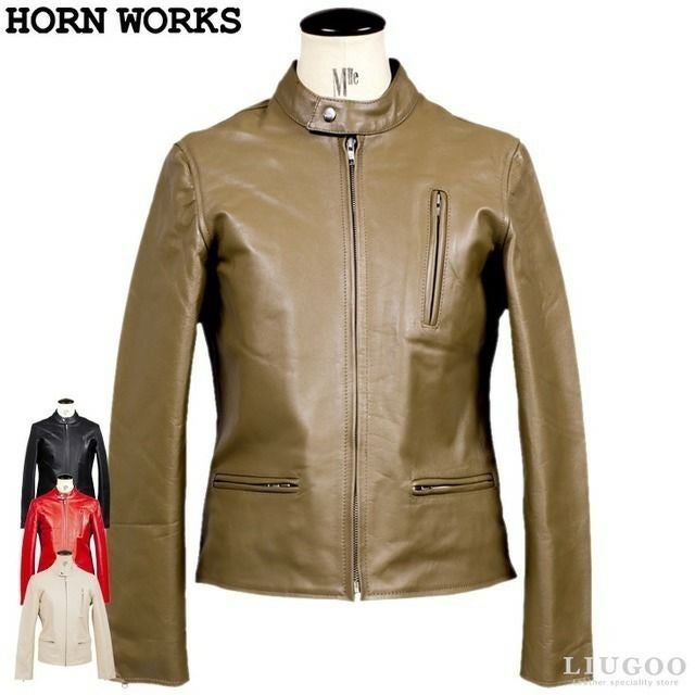 Horn Works 本革 シングルライダースジャケット レディース ホーン