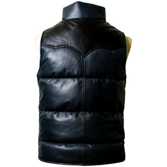 LIUGOO 本革 レザーダウンベスト メンズ リューグー VST05A レザー